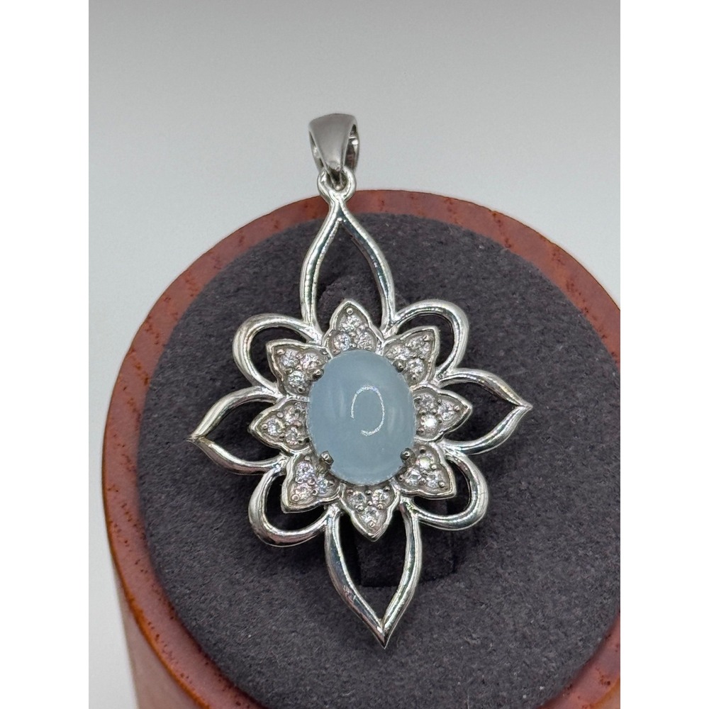 Sterling Silver 925 Flower Pendant STS Signed